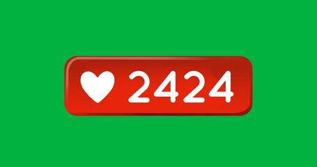 Image of 2424 likes on green background