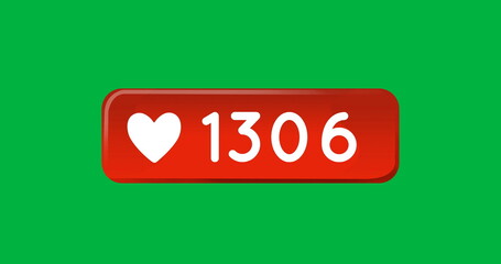 Image of 1306 likes on green background