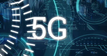 Image of 5g and data processing in navy digital space