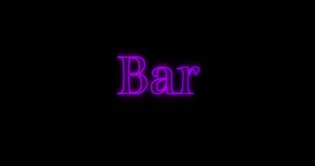Photo sur Plexiglas Buffet, Bar Image de barre de néon sur fond noir