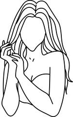 Line sensual woman vector illustration.