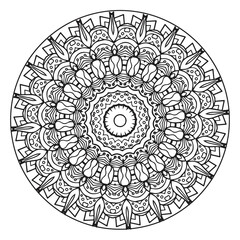 flower mandala coloring book page.decorative ornament in ethnic oriental style Outline doodle hand-drawn vector illustration