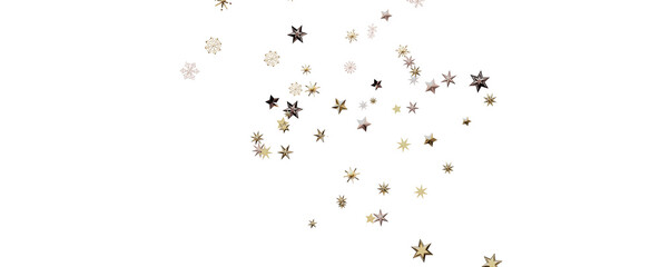 A gray whirlwind of golden snowflakes and stars. New