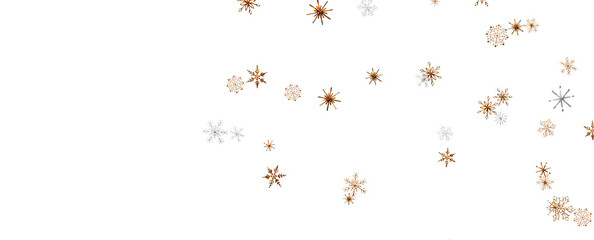 With Realistic Snowflakes Overlay On Light Silver Backdrop. Xmas Holidays