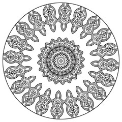 flower mandala coloring book page.decorative ornament in ethnic oriental style Outline doodle hand-drawn vector illustration
