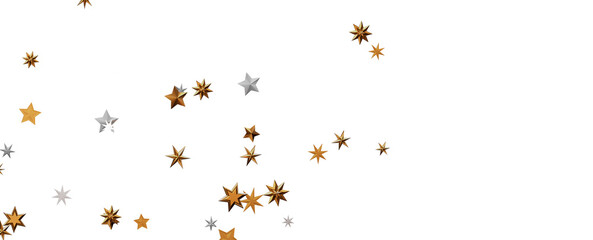 A gray whirlwind of golden snowflakes and stars. New