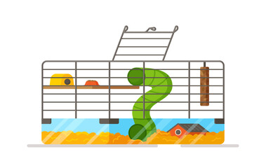 Hamster cage in full assembly isolated on white background. 