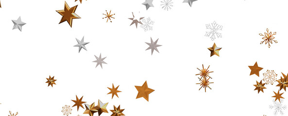 A gray whirlwind of golden snowflakes and stars. New