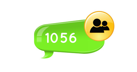 Image of 1056 messages and user icons on white background