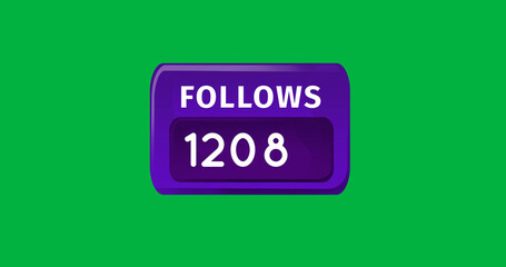 Image of 1208 follows over green background
