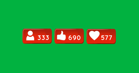 Image of social media reactions over green background