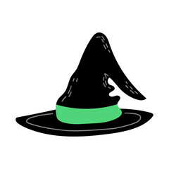 Witch Hat. Hand Drawn Halloween Illustration