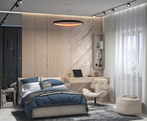 Bedroom design ideas, 3D render