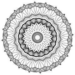 mandala coloring page.Vintage decorative elements, decorative ornament in ethnic oriental style Outline doodle hand-drawn vector illustration