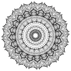 mandala coloring page.Vintage decorative elements, decorative ornament in ethnic oriental style Outline doodle hand-drawn vector illustration