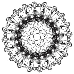 mandala coloring page.Vintage decorative elements, decorative ornament in ethnic oriental style Outline doodle hand-drawn vector illustration
