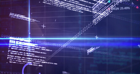 Image of diverse data and graphs processing in navy digital space