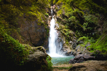 Fototapeta premium Waterfall at Jogkradin Waterfall , Kanchanaburi Province in Thailand