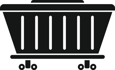 Coal wagon icon simple vector. Railway city. Metro train