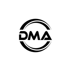 DMA letter logo design with white background in illustrator, vector logo modern alphabet font overlap style. calligraphy designs for logo, Poster, Invitation, etc.