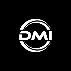 DMI letter logo design with black background in illustrator, vector logo modern alphabet font overlap style. calligraphy designs for logo, Poster, Invitation, etc.