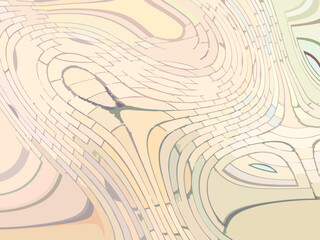 Pastel background with wavy lines and bloks elements for interior solutions or covers. An abstract background similar to the terrain or a topographic map for your design. Vector - obrazy, fototapety, plakaty