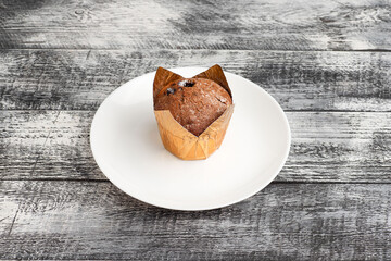 Dessert, berry dessert on a wooden white background