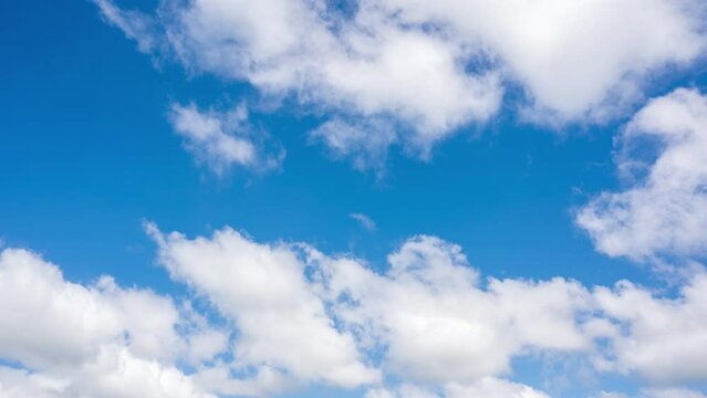 Time lapse of clouds with blue sky