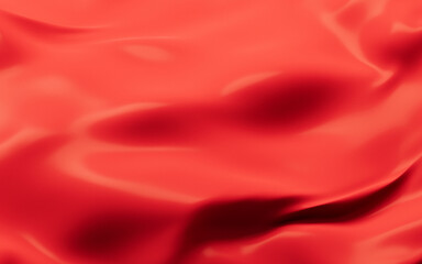 Flowing red cloth background, 3d rendering.