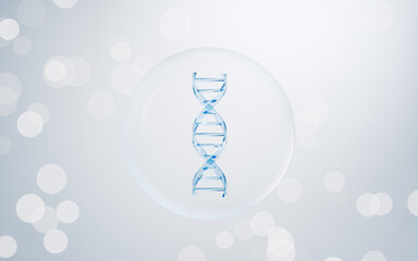 DNA with blue background, 3d rendering.