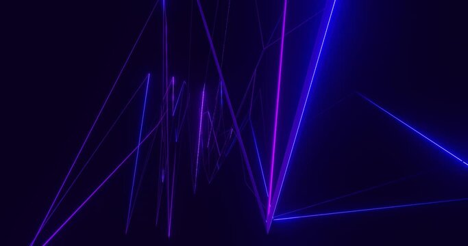 Abstract technology background neon geometric pattern of lines 3d animation