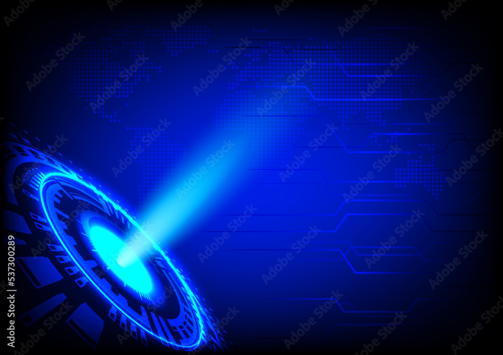 Poster digital abstract background style circuit boardhitech technology style glow blue tone vector illustr