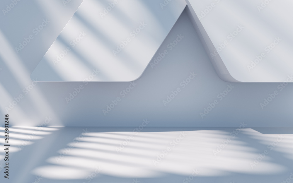 Poster empty building structure with geometric structure, 3d rendering.