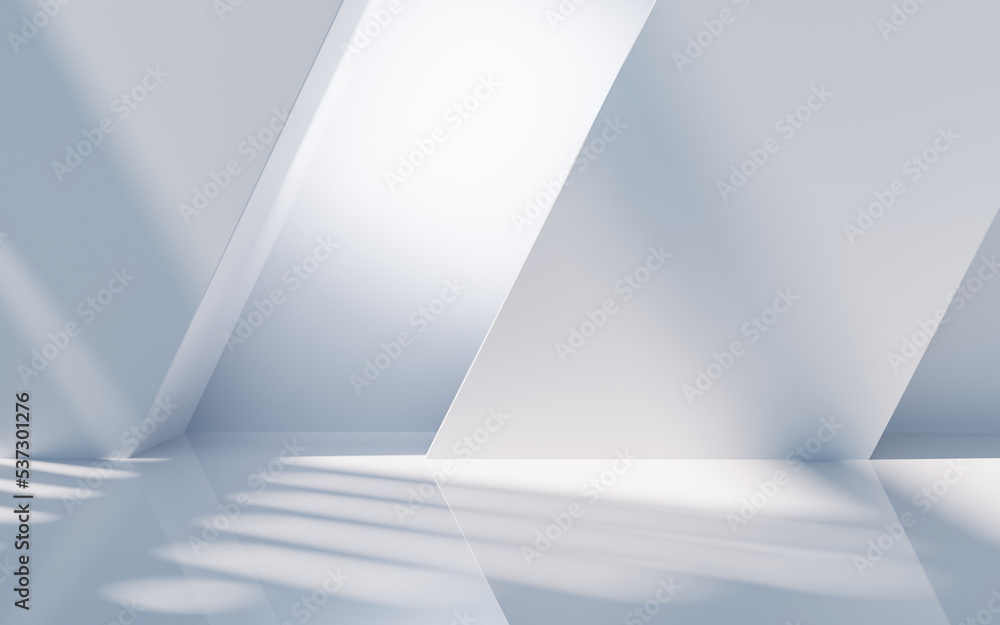 Poster empty building structure with geometric structure, 3d rendering.