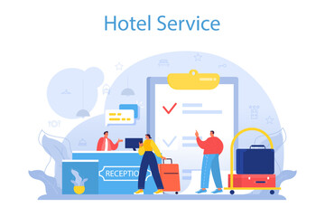 Hotel administrator concept. Tourism service, professional hotel stuff