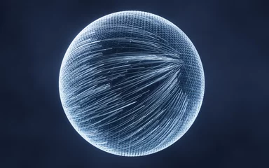 Fotobehang Digital sphere with glowing lines structure, 3d rendering. © Vink Fan