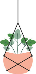 Hanging plant pots vector set