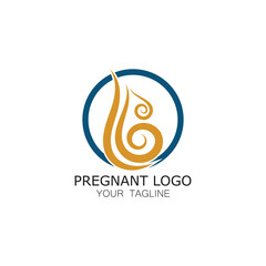 pregnant woman logo icon illustration template vector, for health clinics, hospitals, maternity clinics, maternity clothes, pregnant exercise, nursing mothers,