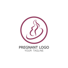 Obraz premium pregnant woman logo icon illustration template vector, for health clinics, hospitals, maternity clinics, maternity clothes, pregnant exercise, nursing mothers,