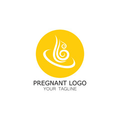 pregnant woman logo icon illustration template vector, for health clinics, hospitals, maternity clinics, maternity clothes, pregnant exercise, nursing mothers,