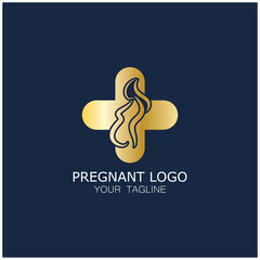 pregnant woman logo icon illustration template vector, for health clinics, hospitals, maternity clinics, maternity clothes, pregnant exercise, nursing mothers,