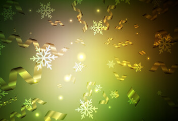 Dark Green, Yellow vector pattern in Christmas style.