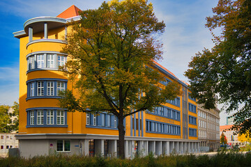 Gebäude der Feuerwehr, Hauptfeuerwache , Rettungswache am Goerdelerring in Leipzig, Sachsen,...