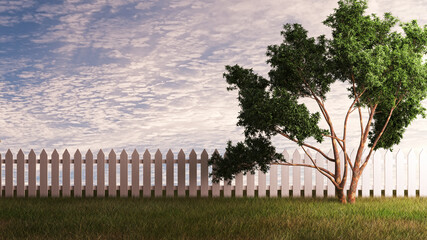 Obraz premium illustration Countryside landscape. Beautiful summer landscape typical of the countryside.