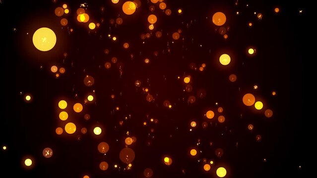 Gold Particles on solid black background