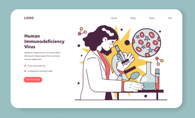 HIV test. Laboratory tube with blood. AiDs, immunodeficiency