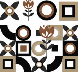 Colored seamless geometric pattern coffee cup design, abstract  background, vector shape illustration.  Poster, banner, sticker, print for t-shirt.
