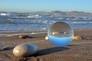 Strand in Glaskugel auf Kos, Griechenland