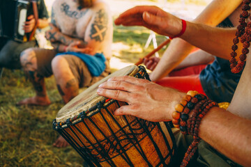 drumming, percussion, hands tapping the darbuka