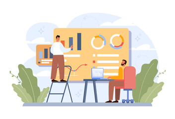 Teamwork concept. Idea of partnership and cooperation on the way towards